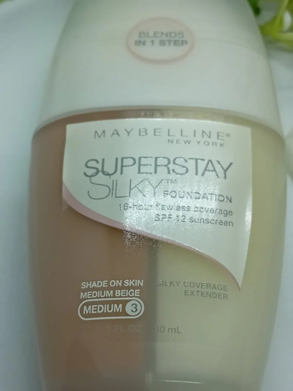 Maybelline Superstay Silky Foundation 16 Hour Flawless Coverage SPF 12 Beige
